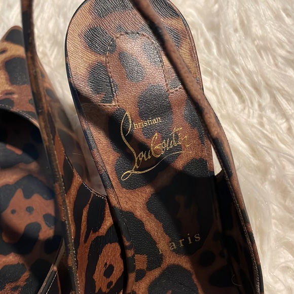 Christian Louboutin Leopard Print Kate Sling 85 - Picture 10 of 10